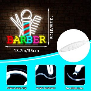 Barber neon LED acrylic <b>sign</b> USB powered dimmable ambient light shop window decoration light entrance indicator light Custom 5V - Product Image 1