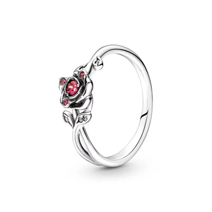 Anillo DE CORONA DE princesa brillante clásico de plata 925, anillo en forma de corazón con lazo rojo adecuado para fiesta de boda, regalo de joyería Original para mujer - Product Image 6