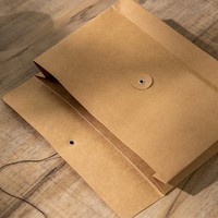 Carpeta de Archivo Personalizada A5 de Papel Kraft, Envuelta en Hilo, Estilo Vintage, Empaque para Cafetería, Certificación FSC