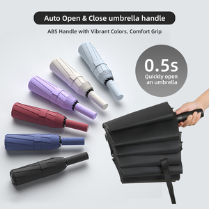 Parapluie pliant automatique en fibre de verre renforcée à 60 baleines, coupe-vent, en tissu pongé, protection UV, pour la pluie et le <span class=keywords><strong>soleil</strong></span> - Product Image 2
