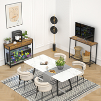 Table console de style industriel à 3 niveaux 2 tiroirs Nouveau design Armoire en bois extensible longue et étroite pour canapé d'entrée Meubles de maison