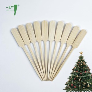 Mái Chèo Hình Bbq Tre Teppo Xiên Stick 40Cm 20Cm Biểu Tượng Tùy Chỉnh An Toàn Máy Rửa Chén Ngoài Trời Cho Trái Cây Thịt Bao Gồm Túi Đầy Đủ Đếm - Product Image 1