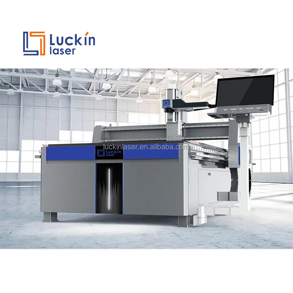 Luckinlaser Numerical Controlled Laser Marking Engraving Machine for Mirror Coating Removal Large Size 1300*2500 Fiber Laser