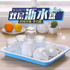 Drain Tray Filter Plate Square L Green Red Pink Blue For <b>Kitchen</b> Cups Tableware Storage - Product Image 2