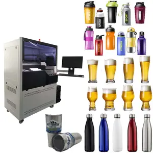 Wasser flaschen druckmaschine runder UV-Zylinder Inkjet-UV-Drucker Zylindrische und konische Objekte Drucken China Supply