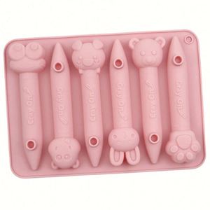 Molde de silicona ecológico de 8 cavidades con formas de oso y pies para galletas, lápices, aromaterapia, yeso, jabón, pastelitos y repostería para bebés, herramienta OEM/ODM - Product Image 3