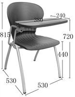 Chaise de bureau de style moderne de haute qualité avec cadre en métal Chaise visiteur empilable avec salle de conférence en plastique Caractéristiques de formation