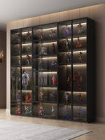 OUGOO Meuble de salon en bois massif fait main avec porte vitrée antique, vitrine de rangement personnalisable, buffet bibliothèque