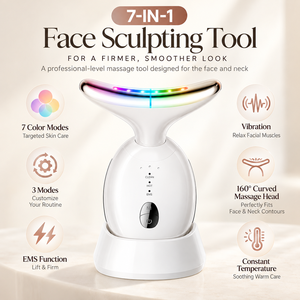 7 couleurs <span class=keywords><strong>appareil</strong></span> de <span class=keywords><strong>massage</strong></span> facial Portable outil de sculpture de <span class=keywords><strong>visage</strong></span> multifonctionnel masseur de levage de cou de <span class=keywords><strong>visage</strong></span> électrique - Product Image 2