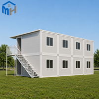 Casa Contenedor Modular de Dos Pisos, Dormitorio para Trabajadores, Campamento Laboral, Edificio Ignífugo Aislado de Acero, Oficina, Villa