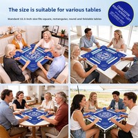 Tapis de Mahjong en Polyester Antidérapant, Anti-bruit, Facile d'entretien, Épais et Résistant aux Taches pour Table de Mahjong (Importation Transfrontalière)