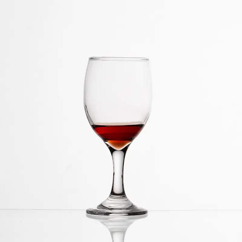 Unique Gift 190ml 6.4oz Clear Soda Lime One Piece Custom Red Wine Glasses for party home wedding with logo
