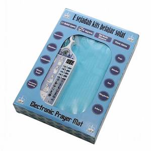 Tapis de prière pour enfants en chenille antidérapant, motif mosquée bleu ciel fantaisie, lavable, cadeau islamique pour le Ramadan pour les petits musulmans - Product Image 1