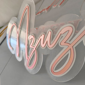 Letrero de Nombre Acrílico en Oro Rosa Personalizado, Placa de Nombre Acrílica 3D en Capas para Boda, Compromiso, Cumpleaños, Decoración de Puerta de Dormitorio para Niñas - Product Image 6