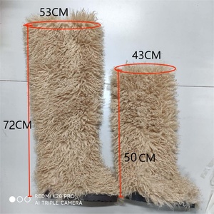 עסוק נערה rs4735 אפרסק ורוד שיזוף שחור ירך גבוה מונגוליס גודל 13 נשים אתחול שטוח ארוך נשים רך מונגוליאני מגפי פרווה מגפיים - Product Image 2