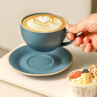 Ensemble de tasses à expresso en céramique italienne, porcelaine, couleur unie, simple, passe au lave-vaisselle, résistant à la chaleur, café, latte art, design européen
