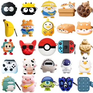 Luxe Designer Cartoon Karakter Dier Anime Siliconen Oortelefoon Hoofdtelefoon Case Voor Airpods 1 2 3 Pro Leuke Cover Case