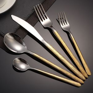 Juego de Cuchillo, Tenedor y Cuchara de Acero Inoxidable, Pulido a Espejo, Calidad Alimentaria, Cubertería para Restaurante y Hotel, 5 Piezas - Product Image 3
