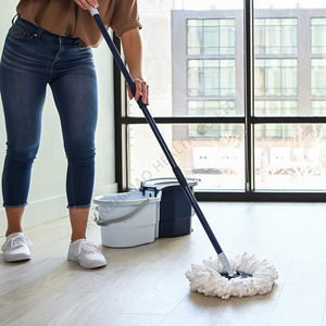 Filet de coton avancé cambodgien pivotant manche ergonomique en acier certifié écologique performance de nettoyage supérieure vadrouille - Product Image 4