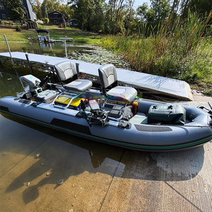 เรือยางพีวีซีราคาถูก เรือยางแบบมีโครงอลูมิเนียม เรือยางพีวีซีสำหรับตกปลาพร้อมพื้นรองลม - Product Image 3