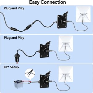 Presa a Muro Impermeabile Starlink <span class=keywords><strong>Mini</strong></span> DC 5521 12V 24V con Cavo di Alimentazione Passante per Montaggio su Pannello 5.5x2.1 per Camper, Roulotte e Barche - Product Image 4