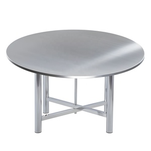 Bàn ăn tròn bằng thép không gỉ, di động, tháo rời được, dùng cho nhà hàng thương mại, khách sạn, tiệc chiêu đãi, sự kiện trong nhà/ngoài trời - Product Image 2