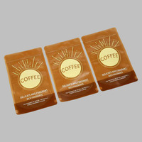 Sachet de café noir portable et durable pour substitut de repas, avec impression en héliogravure, soufflet de fond et compartiment autoportant