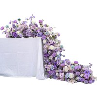 Flores Artificiales de Seda para Bodas, Cumpleaños y Fiestas, Estilo Vintage Hechas a Mano, Decoración de Mesa Larga, Arreglo Floral para el Suelo