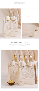 <span class=keywords><strong>Scatole</strong></span> Regalo di Lusso per <span class=keywords><strong>Bomboniere</strong></span> Nuziali Stile Francese con Motivi Floreali in Rilievo, Sacchetti Triangolari per Caramelle e Candele con Manico per Addio al Nubilato - Product Image 2