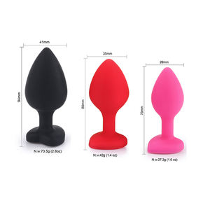 Herz Anal Butt Plug Fantasy Sex Fesseln Bondage SM Groß Mittel Klein Anal Stimulation Spielzeug mit 10 Farben - Product Image 3