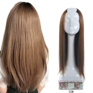 24 Inch 210G Bán Buôn Giá Rẻ U Phần Clip Trong Nửa Đầu Tóc Giả Tinh Khiết Ombre Màu U Tổng Hợp Tóc Giả Cho Phụ Nữ Da Đen Trắng