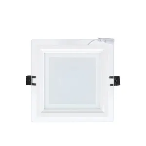 Beste Kwaliteit Vierkante Smd 6W 9W 12W 18W 24W Led Glazen Paneel Licht Terug Verlicht Vierkant Led Paneel Licht