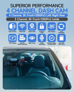 กล้องติดรถยนต์ Ad-360 AI DMS Dash <span class=keywords><strong>Cam</strong></span> ความละเอียด 3k กล้อง 4 ตัว พร้อม G-sensor บันทึกภาพ 24 ชม. ระบบตรวจจับการจอด และบันทึกวีดีโอ DVR สำหรับรถยนต์ - Product Image 2
