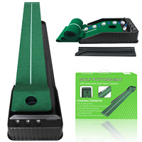 Entrenamiento Caoba Auto Ball Return Interior/exterior Ejercicio Mat Tipo Putting Green Golf Putter Trainer