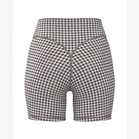 Shorts de sport taille haute élastiques à carreaux, compression, séchage rapide, respirants, pour femme, idéal pour le yoga et les activités sportives