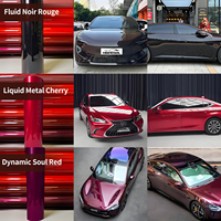 Vinilo Autoadhesivo HIGHCOOL Rojo Brillante para Protección de Pintura (PPF) de PVC, Autoregenerable, Antiarañazos, Protección UV, Cambia de Color, para Carrocería de Automóvil