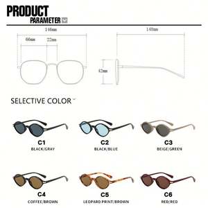 Lunettes de soleil polygonales à monture irrégulière tendance 2025 pour hommes et femmes, protection UV400, avec logo personnalisé - Product Image 6