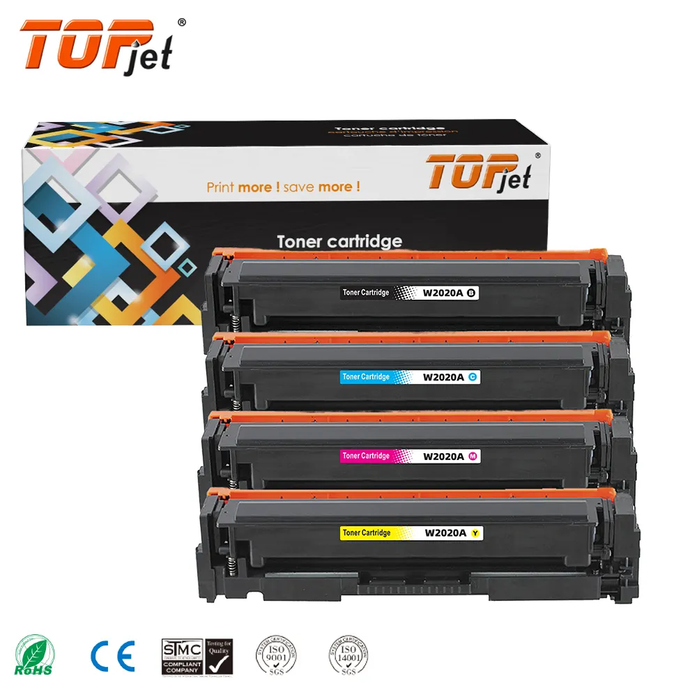 Topjet 414A W2020A W2021A W2022A W2023A cartouche de Toner couleur avec puce Compatible pour imprimante Laser HP LaserJet Pro MFP M479