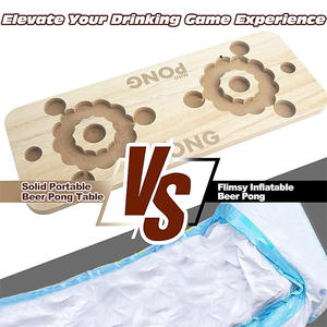 Mini bière-pong en bois ensemble bière-pong table avec trous <span class=keywords><strong>de</strong></span> tasse jeu à boire pour fête jeu <span class=keywords><strong>de</strong></span> plein air planche <span class=keywords><strong>de</strong></span> bière-pong en bois - Product Image 3