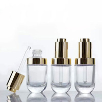 Flacon compte-gouttes transparent en verre, 30ml, huile capillaire, sérum, prix compétitif