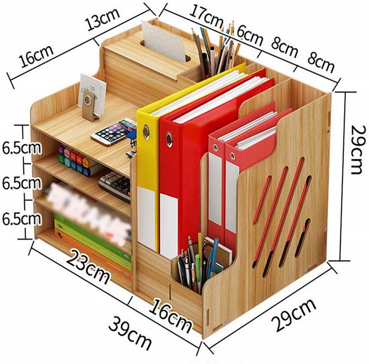 Natural bamboo file storage cabinet book stand with extendable storage multifunction book holder for office and home