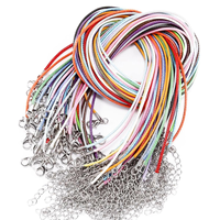 Cordon de bijoux avec fermoir mousqueton, 100 pièces, cordon en cuir PU coloré de 1,5 mm, corde tressée réglable de 45 cm pour collier DIY