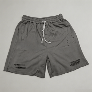 Men Distressed Ripped <b>Baggy</b> Sweat Shorts Elastic Drawstring Waist Terry <b>Jorts</b> Hip Hop Casual Loose Sports Shorts - Product Image 1