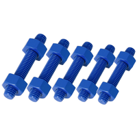 C1010 Steel 10B21 Grade 12.9 ASTM B7 Blue PTFE Fluoropolymer Coated Stud Bolts Threaded Rods DIN 975
