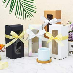 Custom Kerst Tumbler <span class=keywords><strong>Box</strong></span> Wijn Verpakking Fles Cadeau Papieren Dozen Met Transparant Venster - Product Image 1