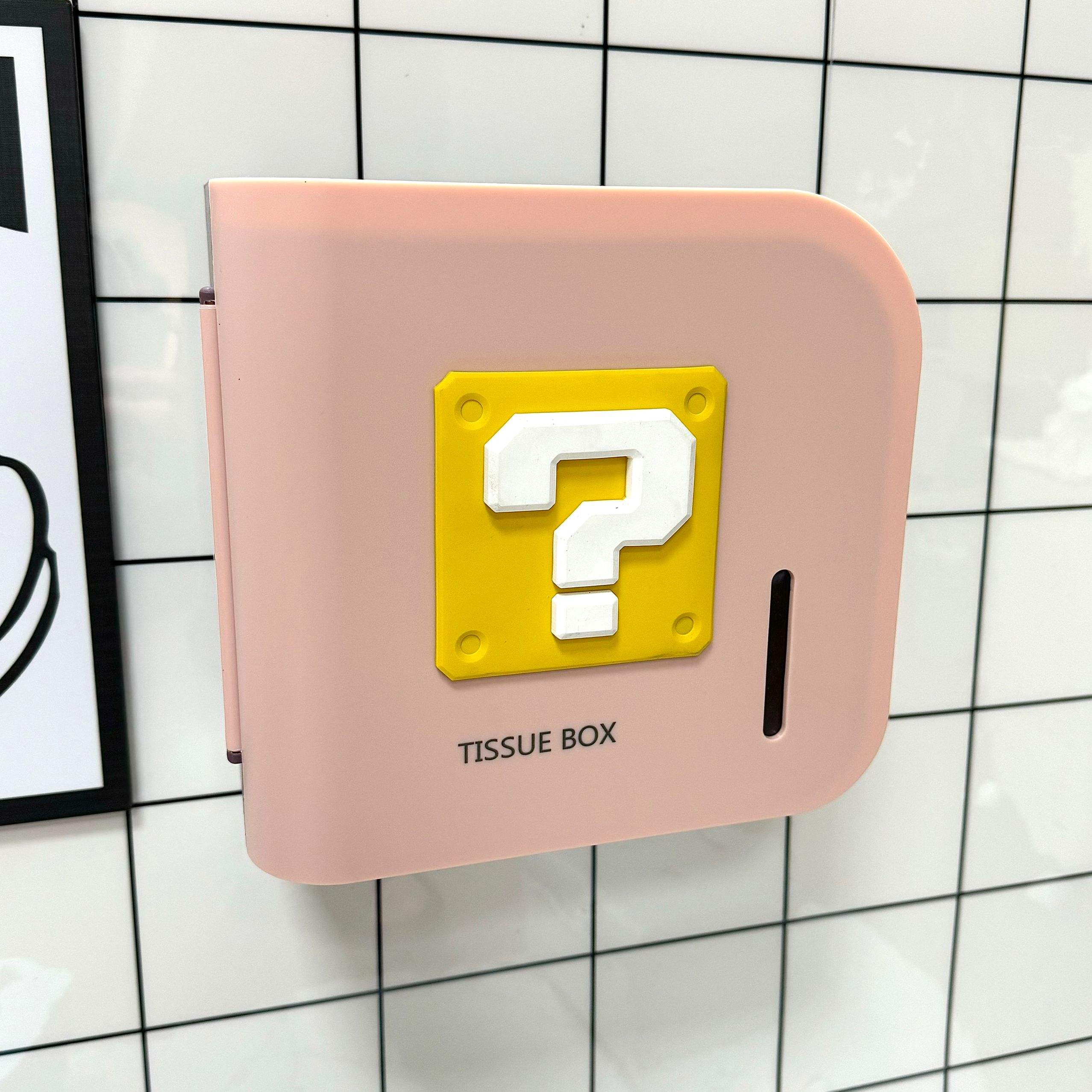 with garbage bag opening + 3d question mark sticker