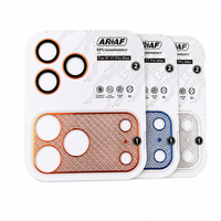Pelindung Lensa Kamera Ponsel 2-In-1 Lapisan Ar Kekerasan 9H Bingkai Baja Tahan Karat Pvd 0.1Mm Tipis Anti-sidik Jari Anti-minyak