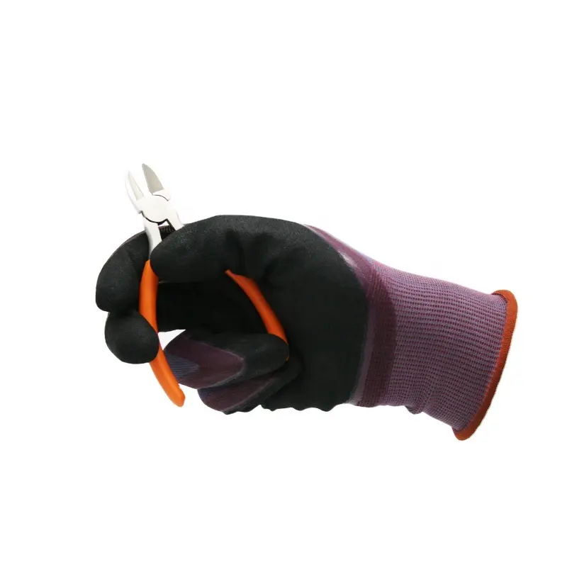 Gants de travail en mousse de nitrile tissé Seaml résistants aux coupures et à l'abrasion et anti-impact pour la sécurité