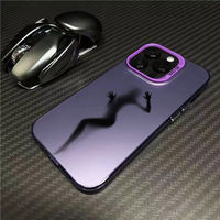 Coque de téléphone pour iPhone 15 Pro Max, iPhone 13, couleur argent mat, avec l'image d'une actrice sexy Phantom.