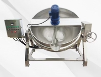 Marmite de cuisson industrielle électrique en acier inoxydable à double enveloppe 220V/380V pour la fabrication de confiture, facile à nettoyer, 100L